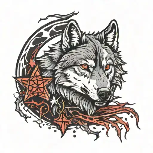 Wolf Moon Star Blood Falling