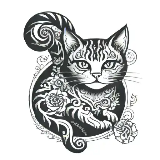 Cat Watching A Phoneix Rising