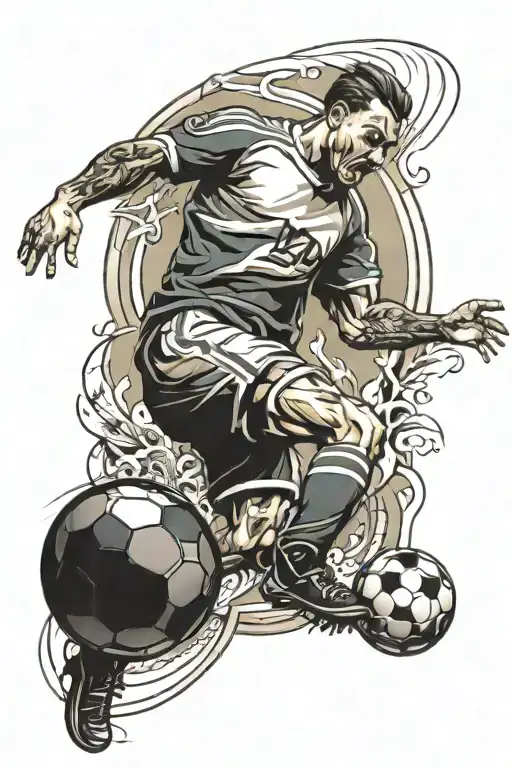 Football Player Scoring A Goal