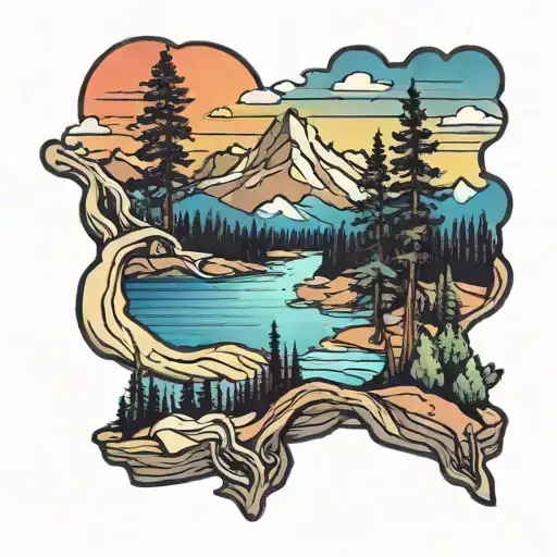 Colorado Mountains River Trees Colors Sunset