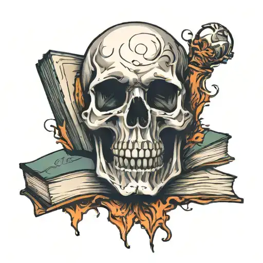 Books Skull Body