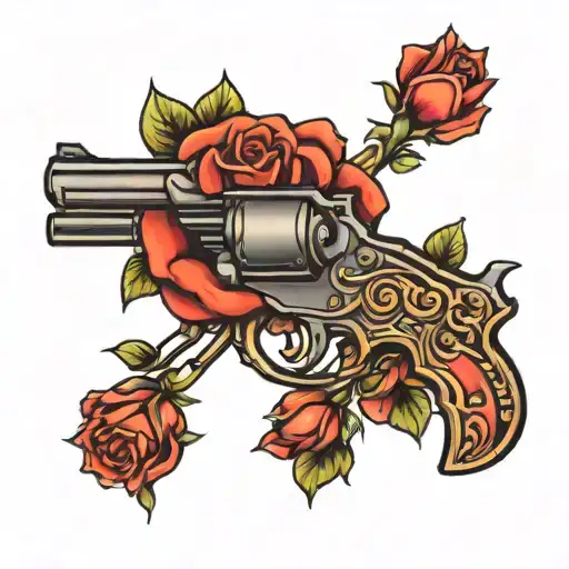 Gun And Rose Intertwined