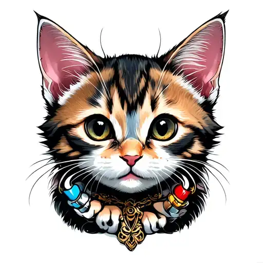 A Feminine Just One Hand Showing The Nails Kitten Claws In Different Colors