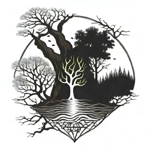 Collar Bone Tattoo Relate Family And Nature Elements Like Trees