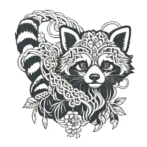White Boho Macrame Cotton Red Panda