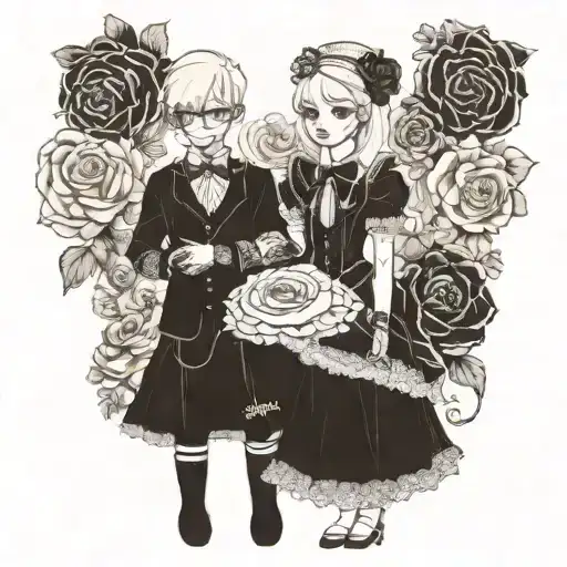 Black Boy In Lolita Fashion And Albino Girl In Lolita Fashion