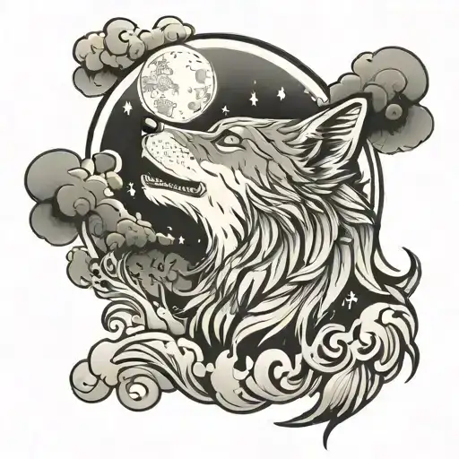 Smoke Wolf Howling At The Moon