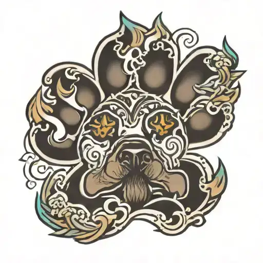 Dog Paw Print Surrounded