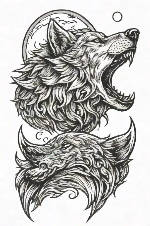 Cressent Wolf Howling At The Moon