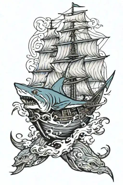 Shark Ship Sailing