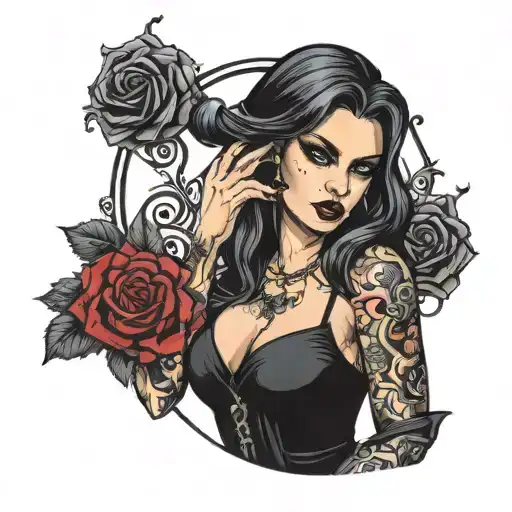 Sexy Gothic Woman Posing