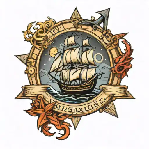 Ship And Anchor And Star