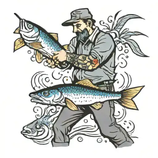 Man Punching A Fish At The Bar