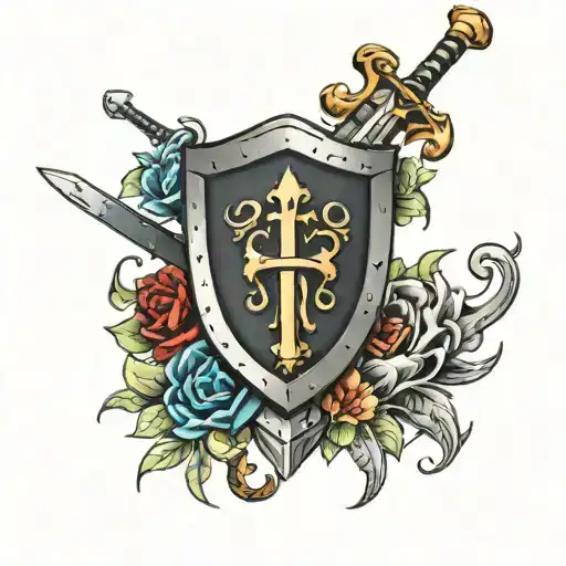 Knights Shield And Sword Going