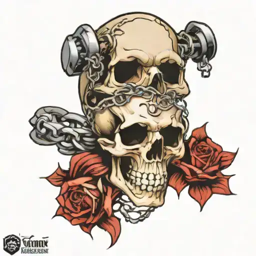 Skull And Chain On Sleeve