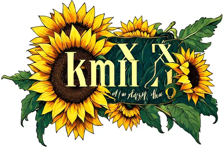 Roman Numeral And Name With Sunflowers
