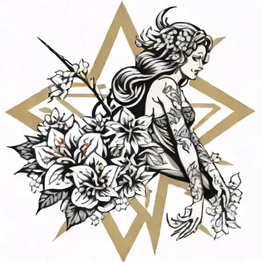 Virgo Star Sign Above Diamondhead Hawaii Flowers