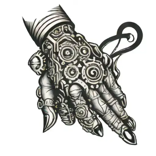 Hand Tattoo Cyberpunk Inspired