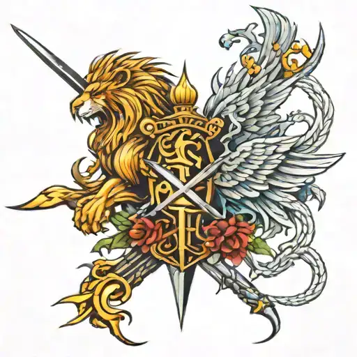 Sword And Lion And Phoenix