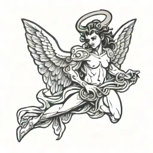 Angel With Wings Devil Inside Representing