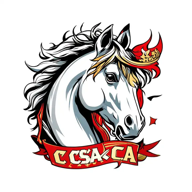 The Horse Of The Cska Football Club Moscow In The Style Of Oldskul