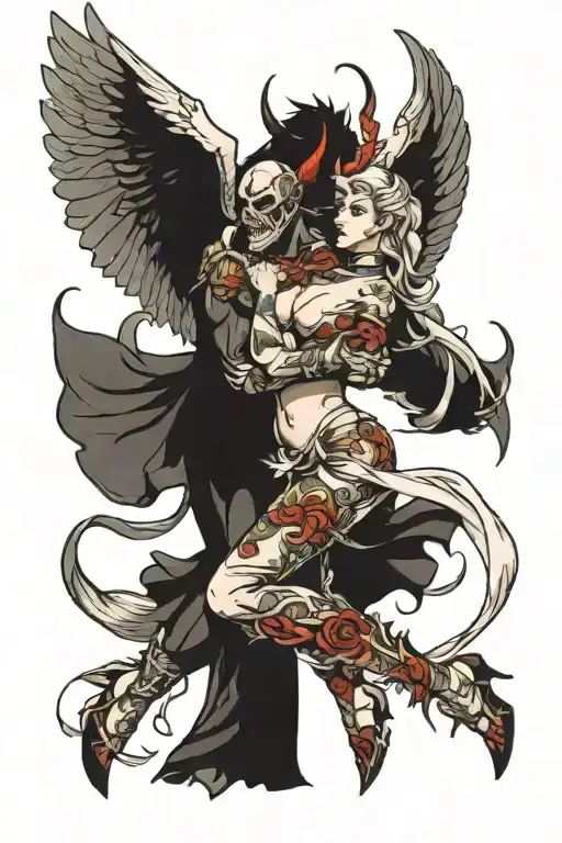 Sexy Angel Fighting A Sexy Demon
