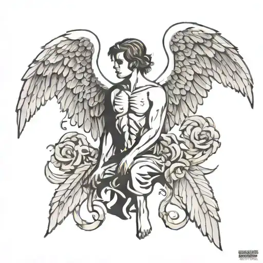 Under Male Angel Wings