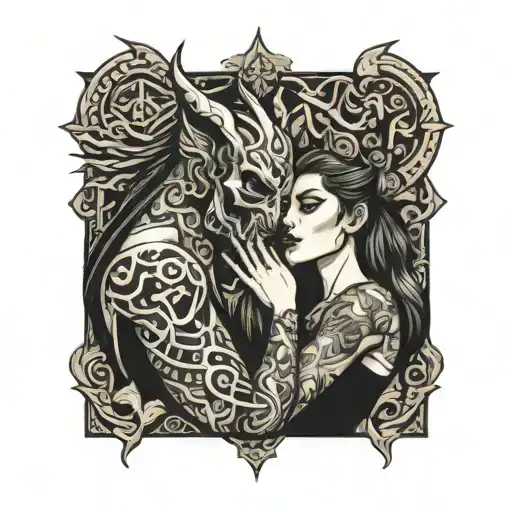 Diablo And Girl Kissing Each Other