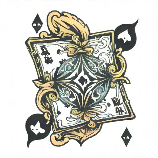 Word Puddin With Shape Diamonds Playing Card