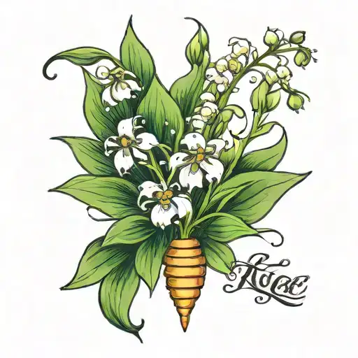 Lily Of The Valley And Honey Suckle With The Name Riqee