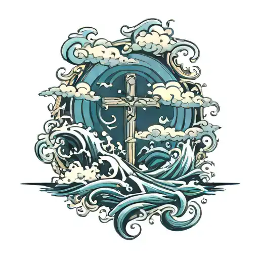 Cross In A Ocean Storm