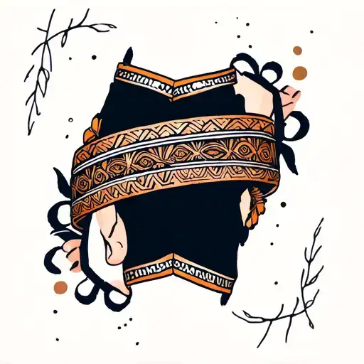 Scandinavian Tattoos In The Form Of A Bracelet On A Male Hand On The Forearm