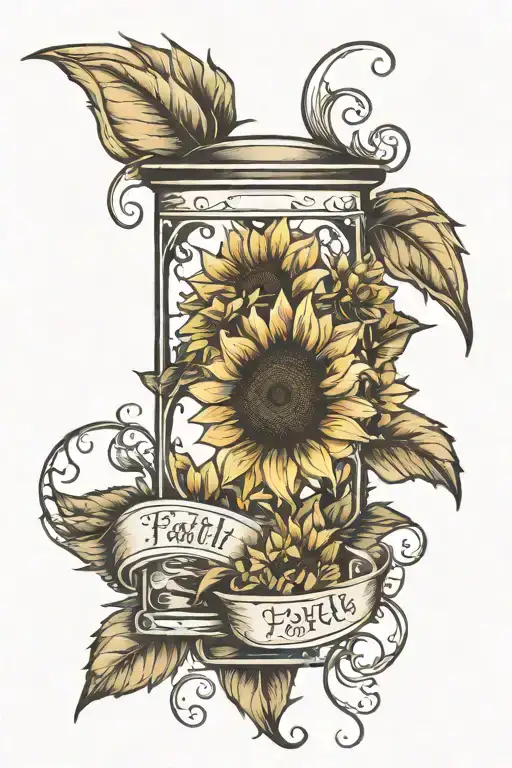 Sunflower With Words Walk By Faith Hourglass Combined