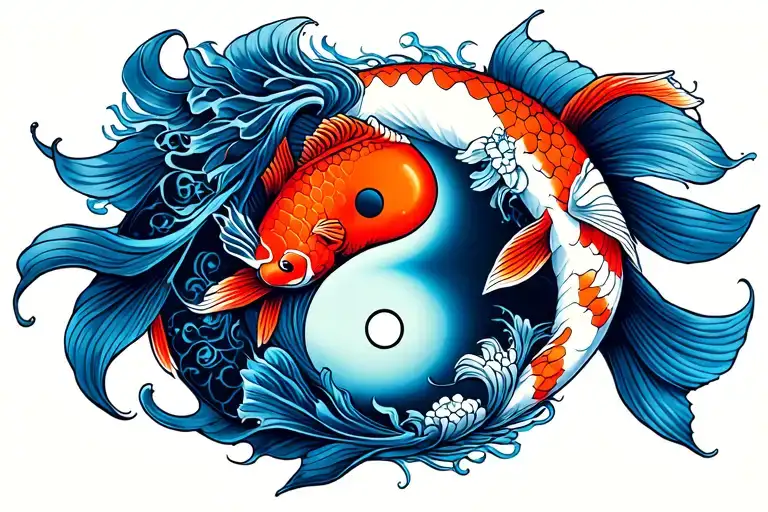 Yin Yang Koi Fish With 11 11