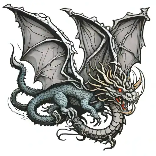 3-D Dragon Flying