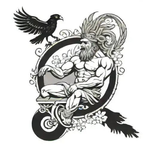 Zeus Mount Olympus Gods With Crow Perched