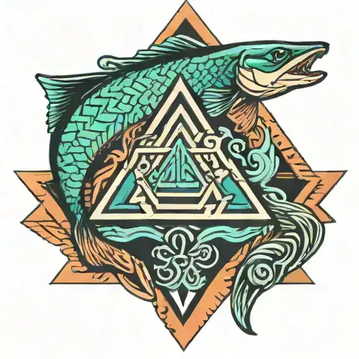 Psychedelic Salmon Valknut