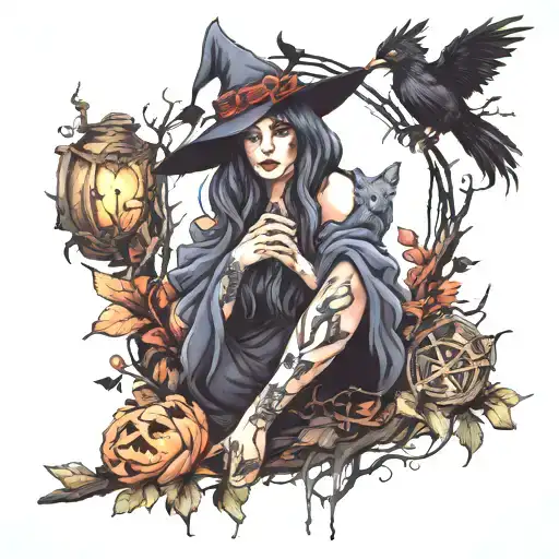 Witch In A 3D Realistic Enchanted Forest