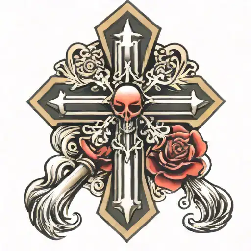 Military Rememberance Tattoo Featuring A Cross