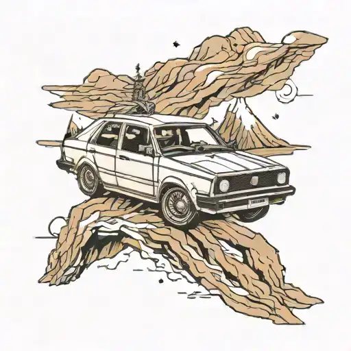 Volkswagen Jetta Flying Off Mountain