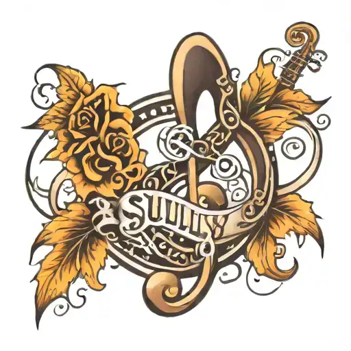 Music Clef Intertwined With Sully Name