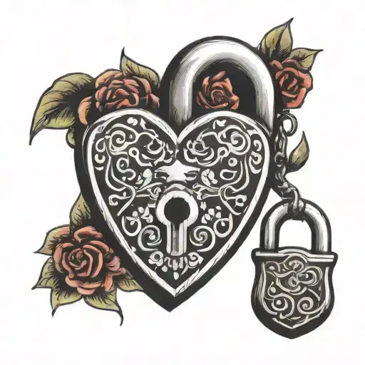 Twin Flame Padlock Locked