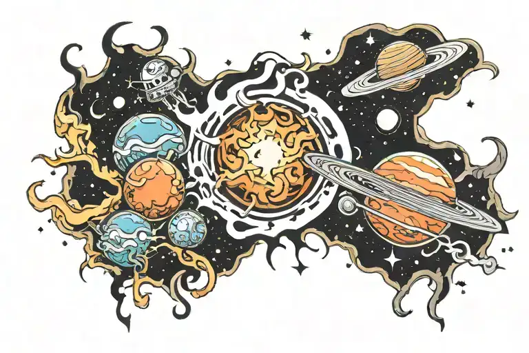 Flames And Space And Planets