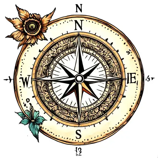 Calender And Compass Surrounded