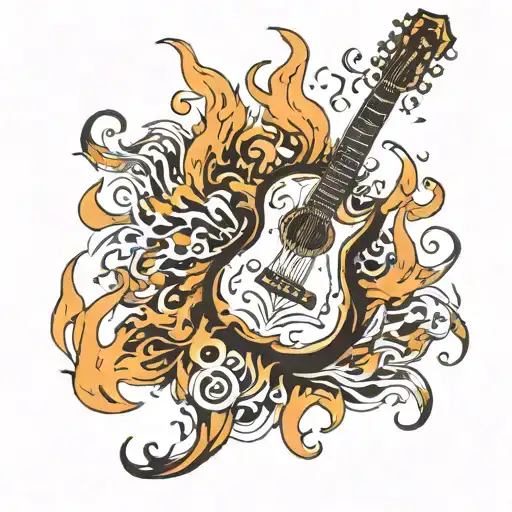 Guitar Flames Coming