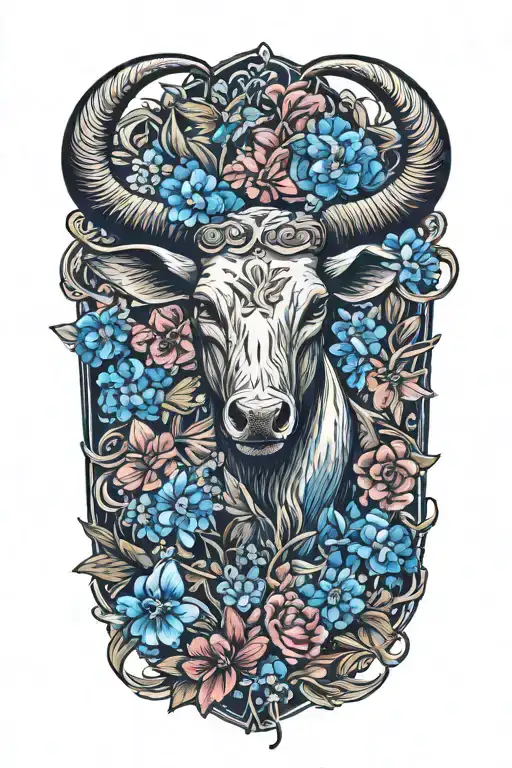 Long Horn And Blue Bonnets