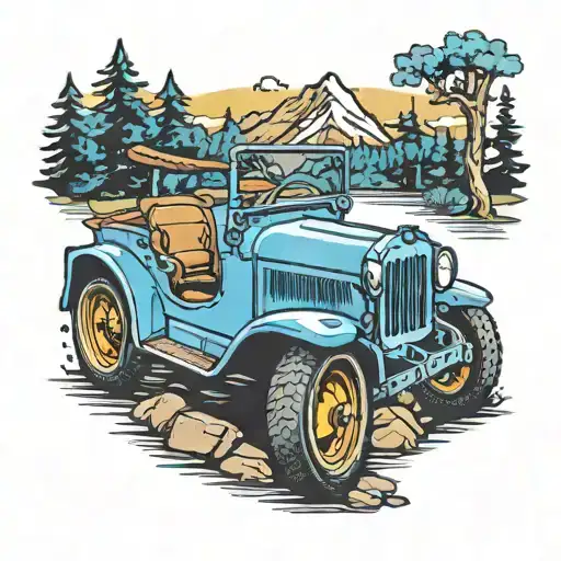 Blue Cj3a On Mountain Trail