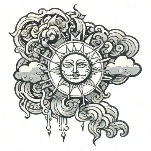 With Symbols Such As Cloud Sun