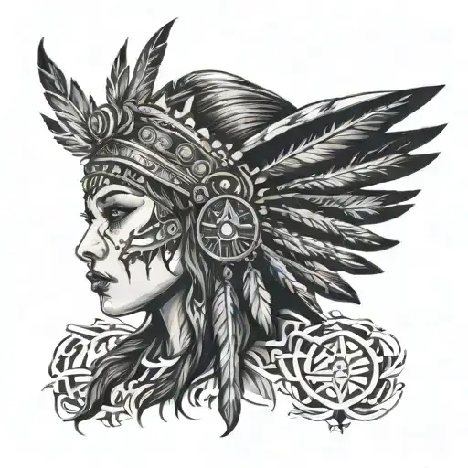 Gothic Native Female With Headdress