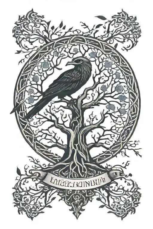 Hugin Munin Yggdrasil Tree